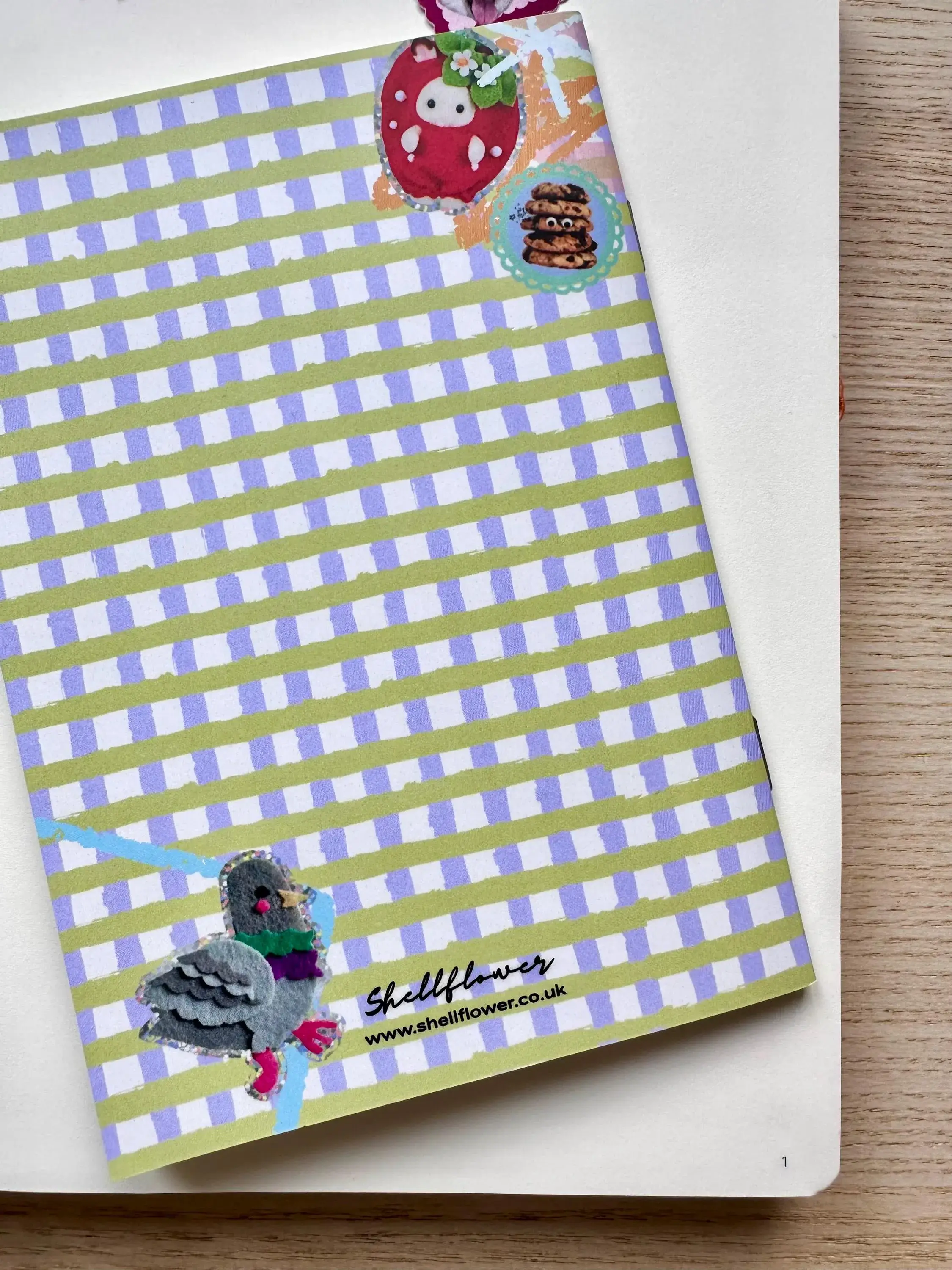 Shellflower - Wholesale Notebook - A6 Gingham Sticker Keeper Book2