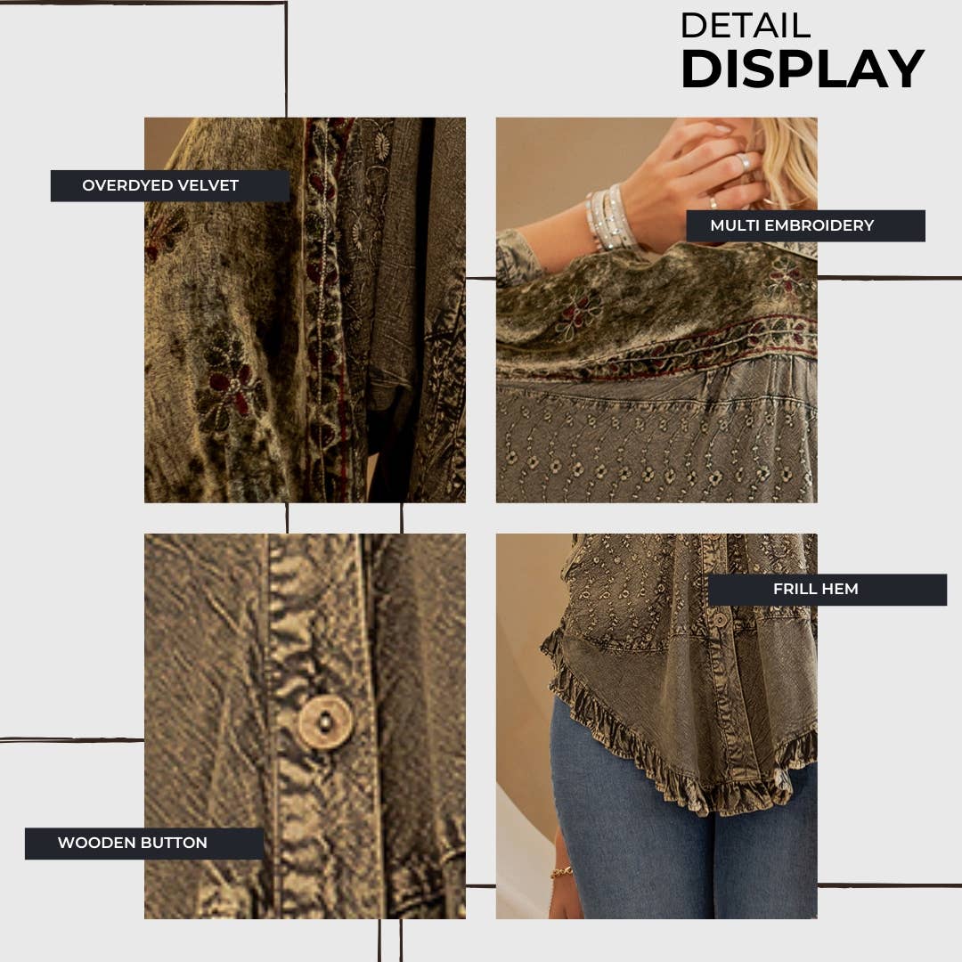 Young Threads - Wholesale Button Down Shirt - Women's - Bohemian Elegance: Stonewashed Rayon Top12