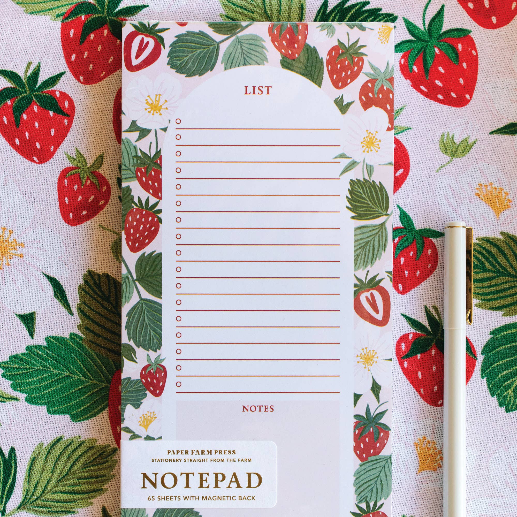 Paper Farm Press - Wholesale Notepad - Strawberry Patch Market List Notepad1