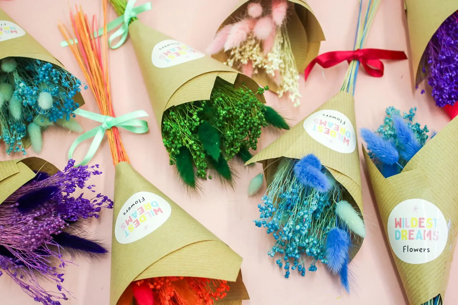 Wildestdreams.flowers - Wholesale Dried/Pressed Flowers - Light Blue Dried Flower Mini Posy  Handmade Floral Bunch3