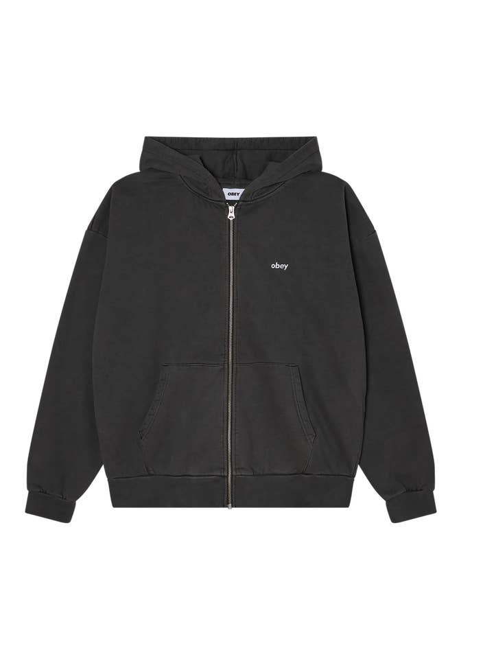 OBEY LOWERCASE PIGMENT ZIP-HOOD for wholesale by OBEY Clothing