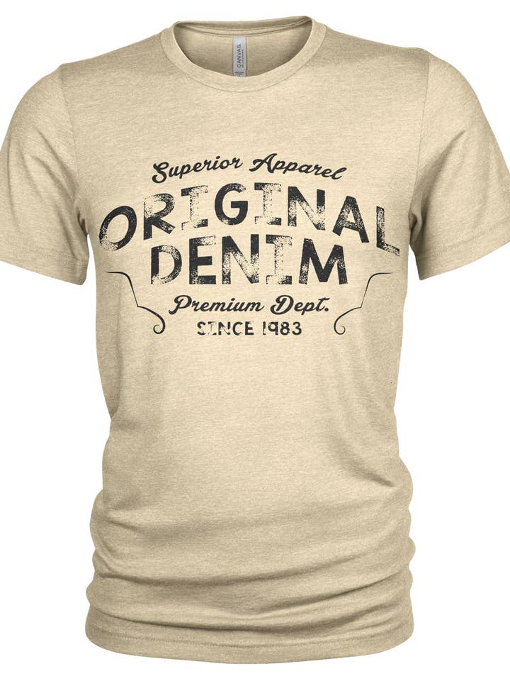 Union Made Raw Denim - Wholesale Screen Printed T-Shirt - Men's - Original Denim 100% Organic Cotton T Shirt for Men3