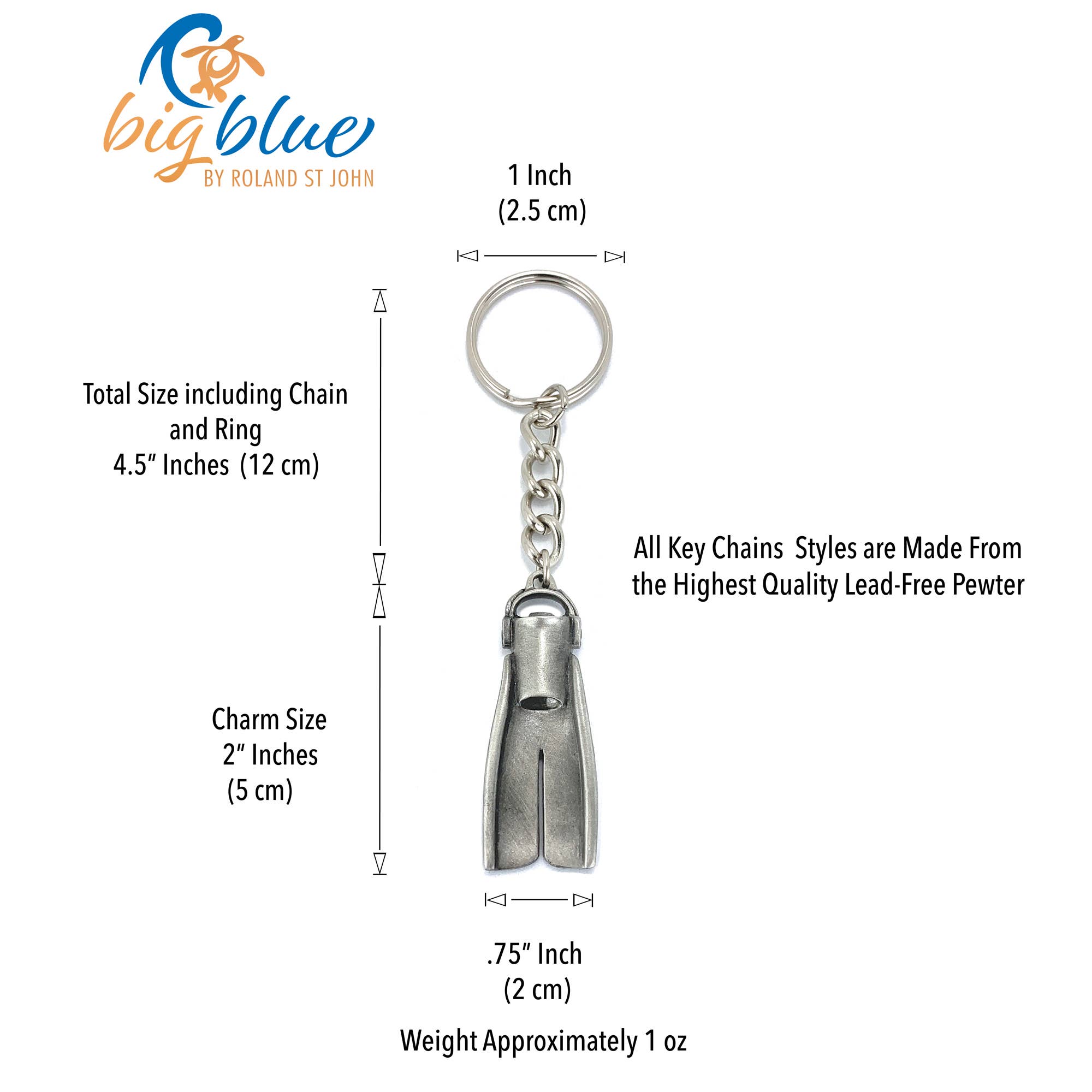 Big Blue by Roland St John - Wholesale Keychain - Unisex - Dive Fin Keychain for Men and Women- Scuba Keychain9