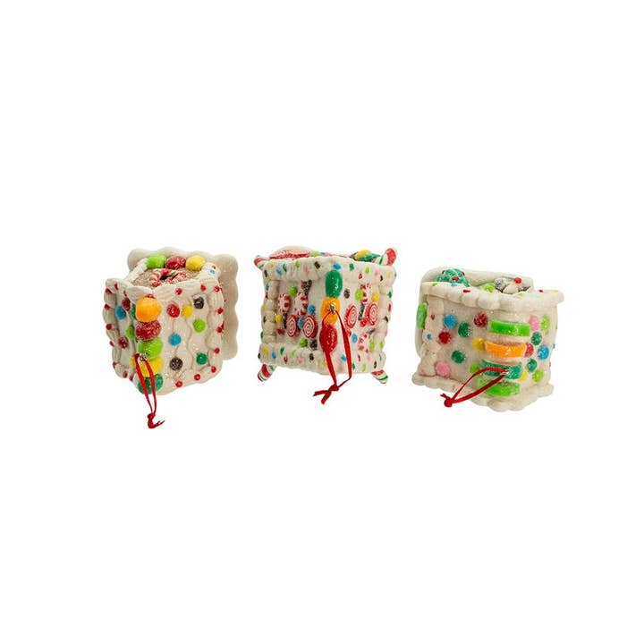 Kurt S. Adler, Inc. - Wholesale Ornament Set - 3.74"B/O GINGERBREAD LED CANDY HSE ORNAMENTS4
