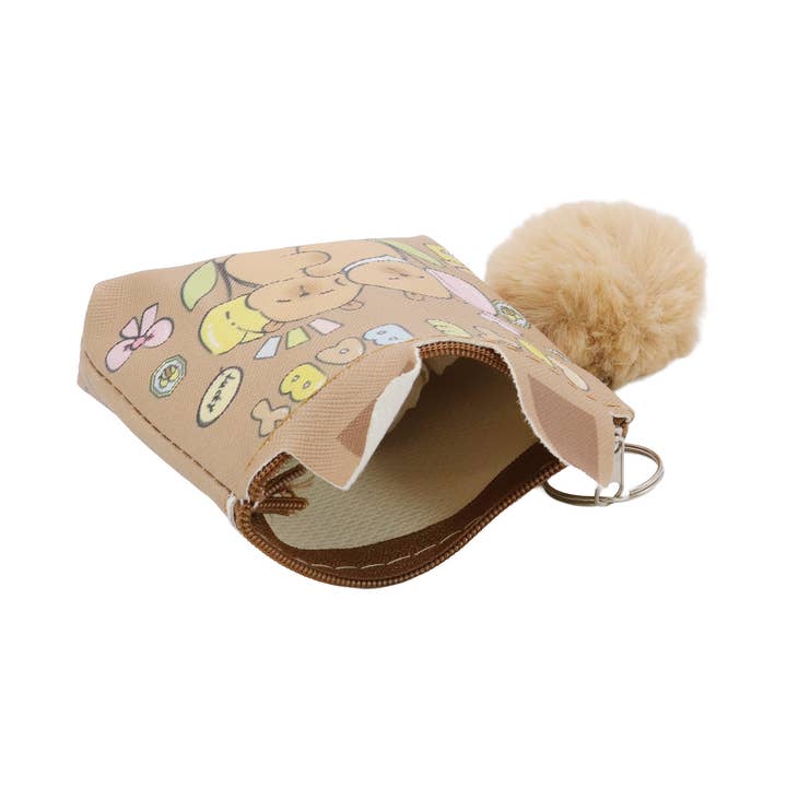 ASSORTED Capybara Pom Pom Vegan Leather Coin Purse Bag for wholesale on Faire4