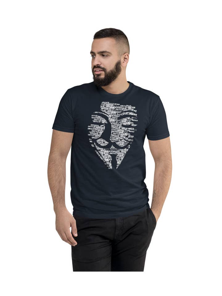 Ben Anonymous Face Print T-Shirt for wholesale by Sweats & Tees Ltd