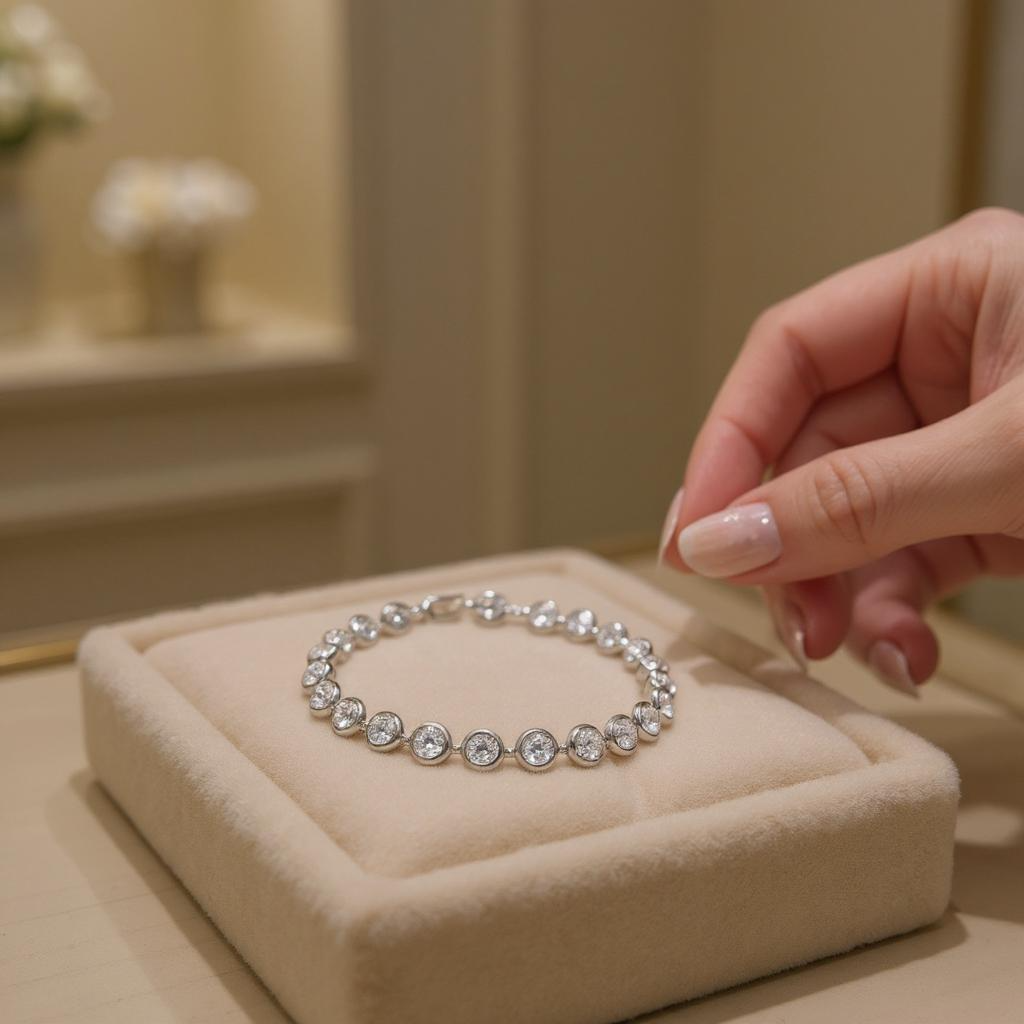 Athena Bridal Jewellery – Großhandel Perlenarmband – KOLLEKTION - KRISTALL-GLITZER-ARMBAND - BR172 SILBER2