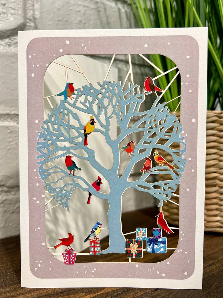 Sapin de Noël XP87 avec oiseaux de saison pour la vente par Shadywood Designs