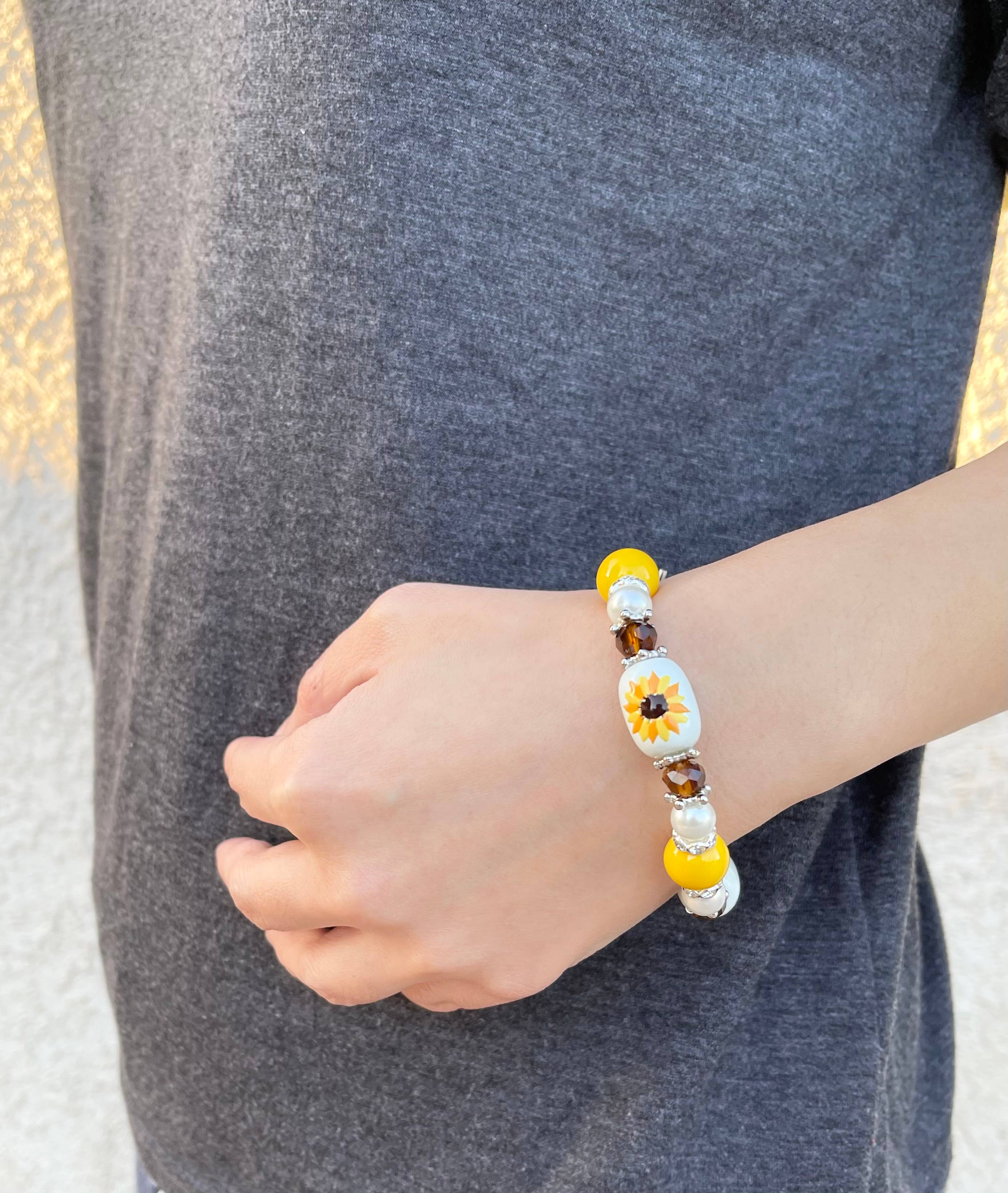 Fiona Accessories – Pulseira de missangas por atacado – Lavender Carnation Jasmine Mayflower Pulseira Flor de Rosa11