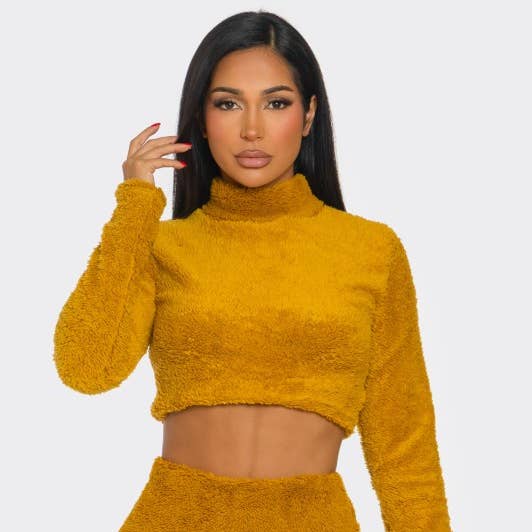 Plus Size Set Short Skirt Long Sleeve Top Fur for wholesale by SEXY STAR DESIGN INC