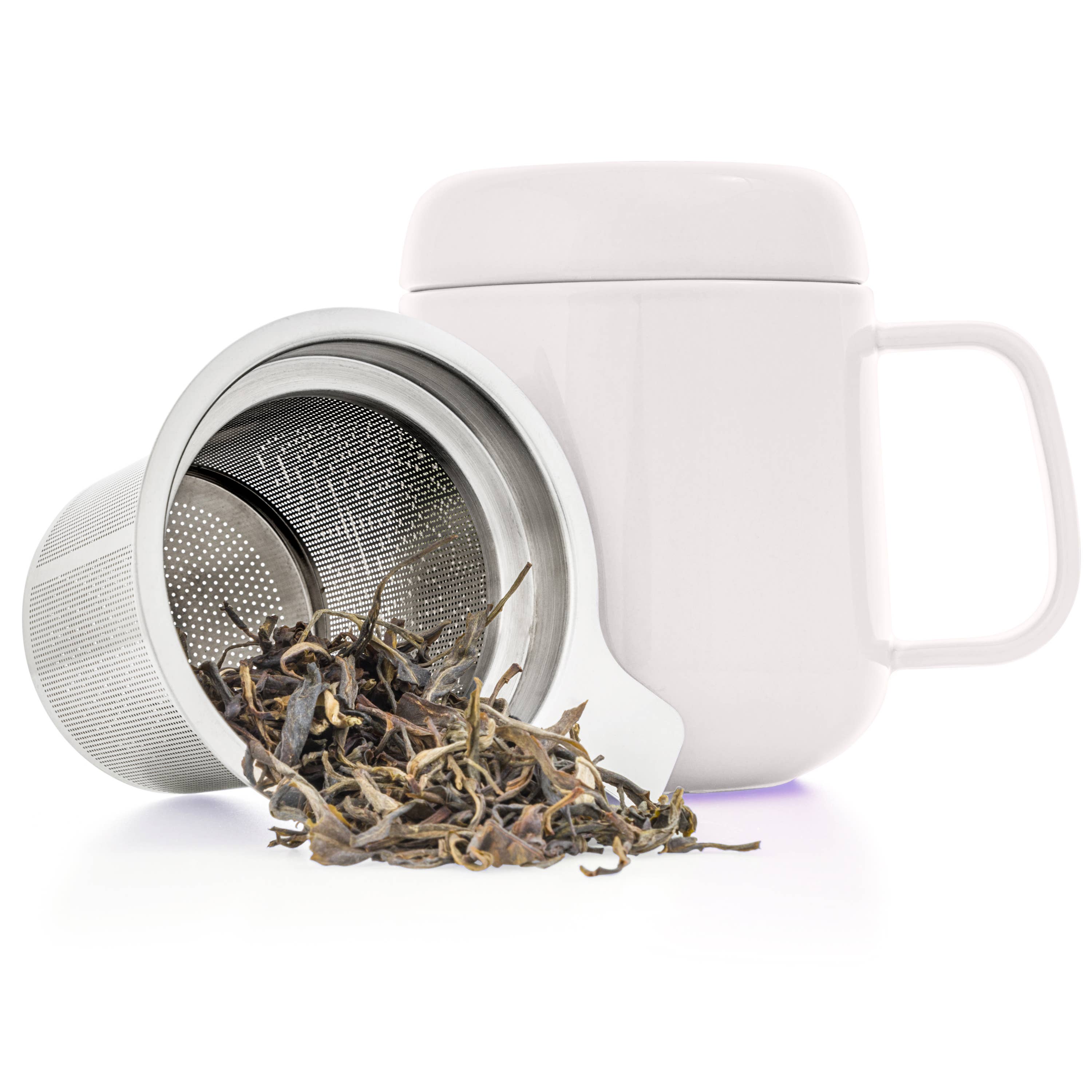 TEALYRA / LUXBE – Großhandel Teesieb/-Infuser – Sumo-Tasse aus Porzellan, mattierte Oberfläche, mit Teesieb, 152 ml1