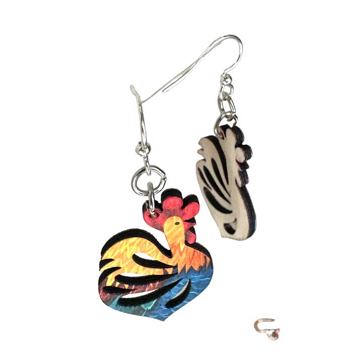 As pictured Cock-a-doodle-doo Earrings #1770 for wholesale on Faire