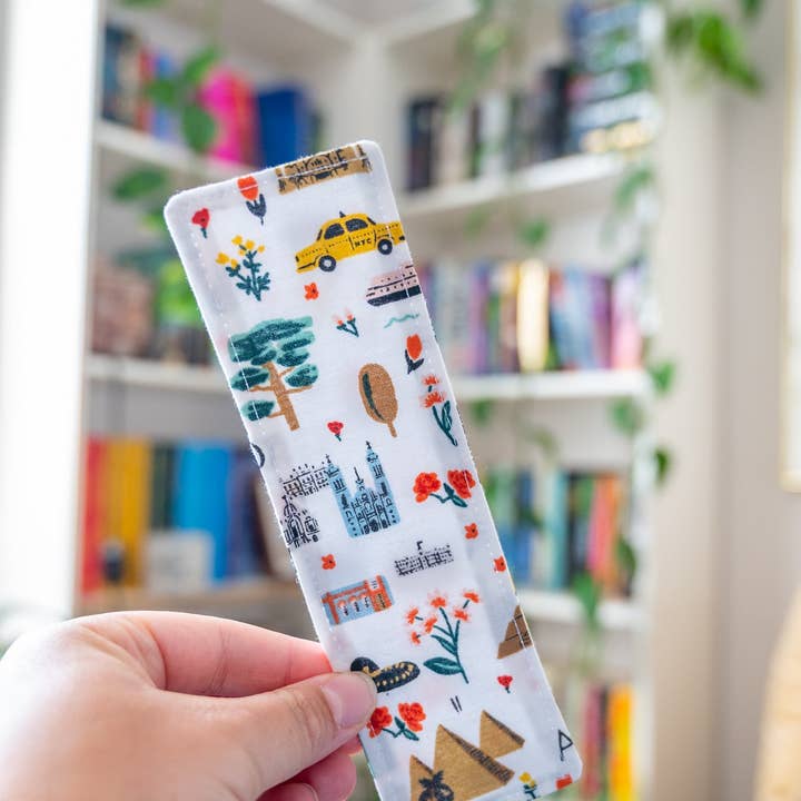 Created By Kelci - Wholesale Bookmark - Mini Cities Fabric Bookmark