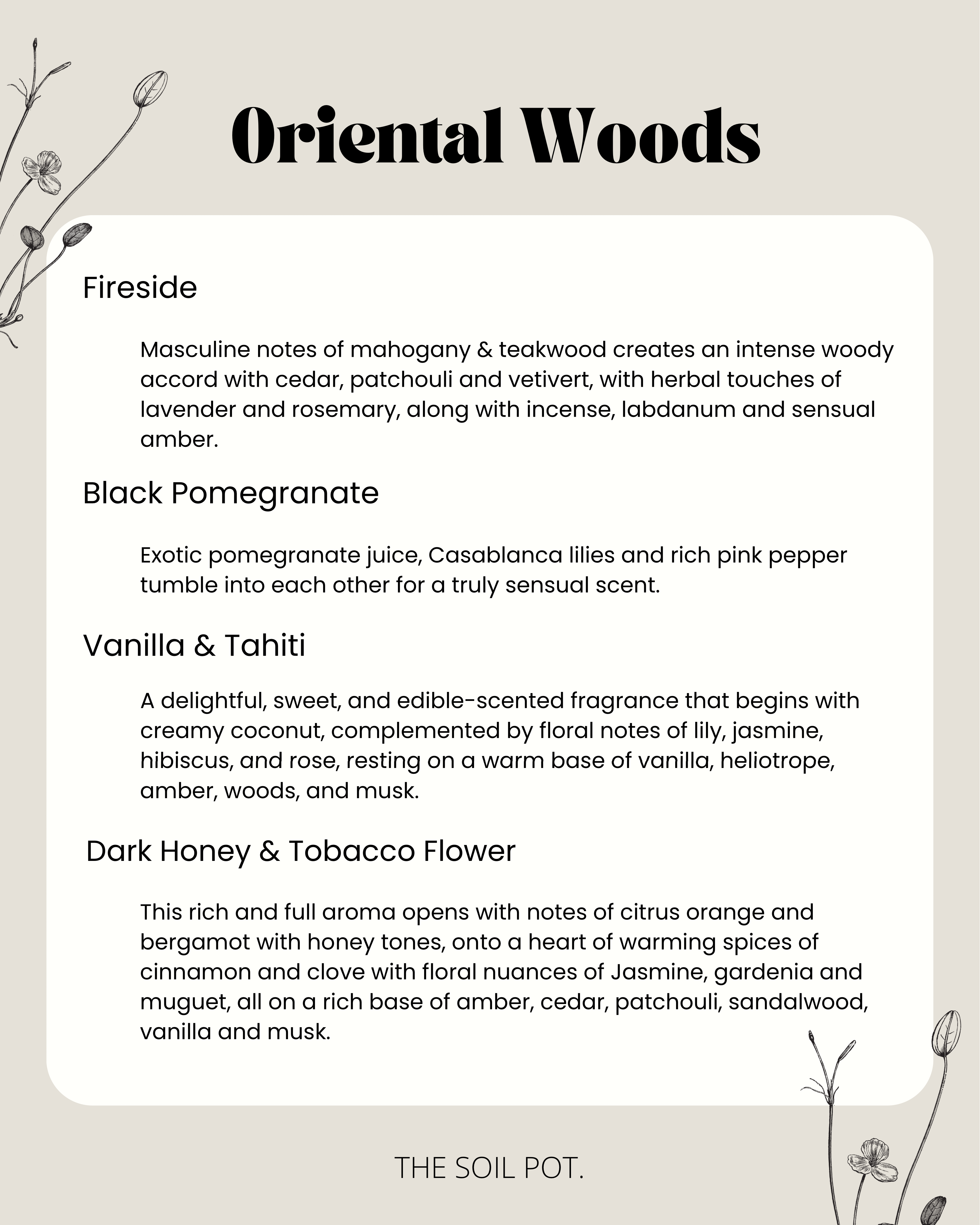 The Soil Pot – wholesale Wax melt – Oriental Woods wax melt selection box, Wax melt gift box1