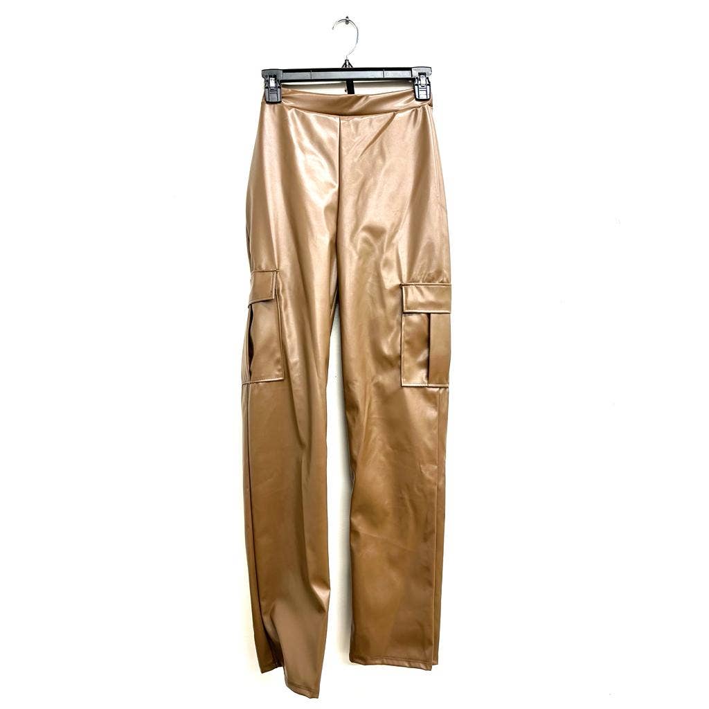 Uptown Apparel – Calças - Mulher por atacado – B111091 Calças Cargo PU PU1