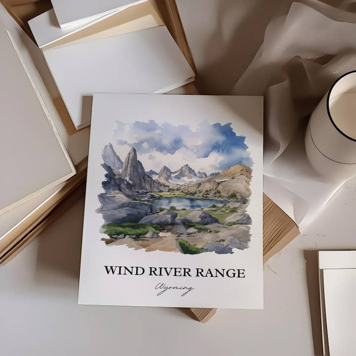Premium Travel Art - Wholesale Art Print - Wind River Range Art, Rocky Mountains WY Print, Wyoming Artwork, Wind River Range Gift, Travel Print, Travel Poster, Housewarming Gift3