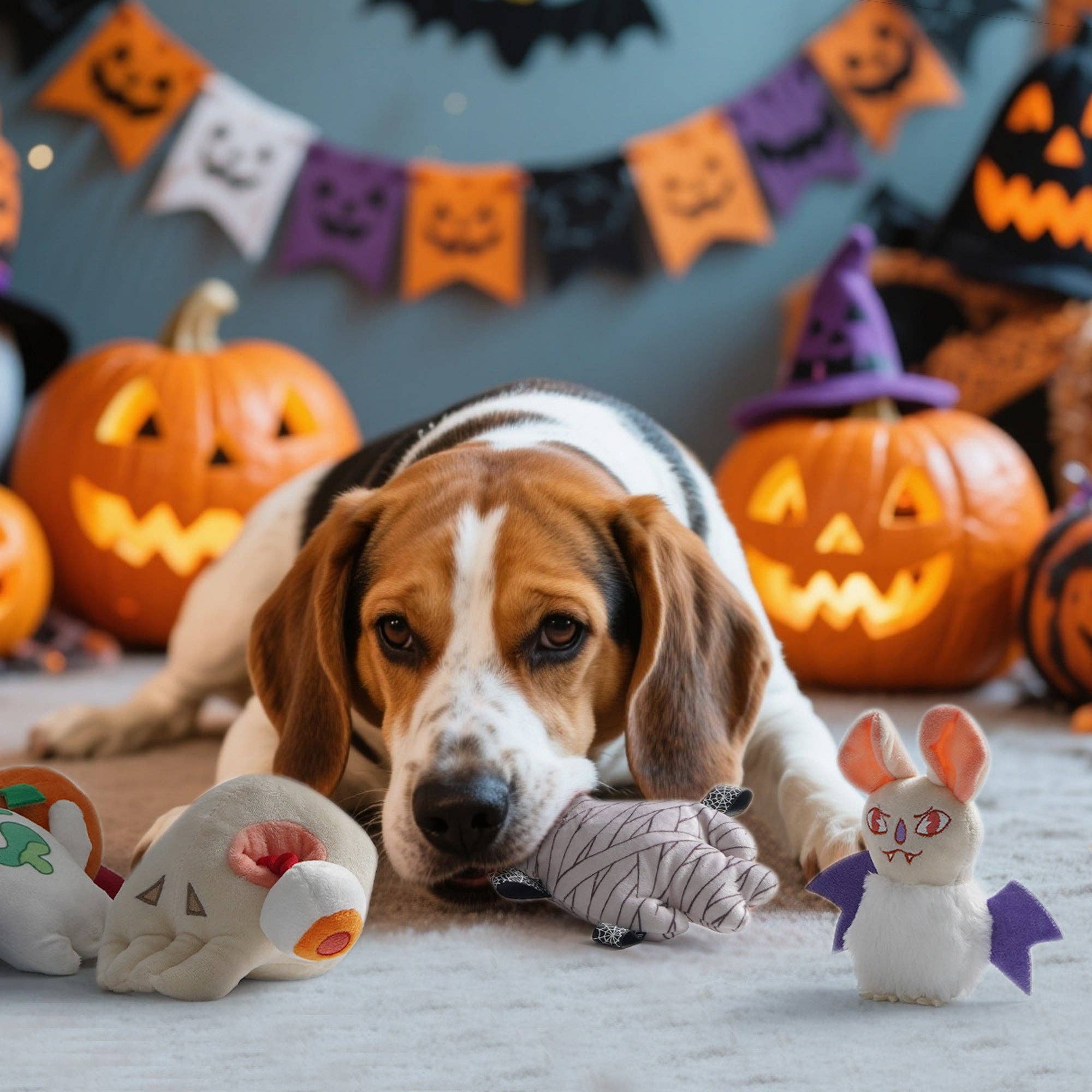 Nocciola – Großhandel Plüschtier – Hund – 10 STK Halloween-Hundespielzeug-Sparpaket4