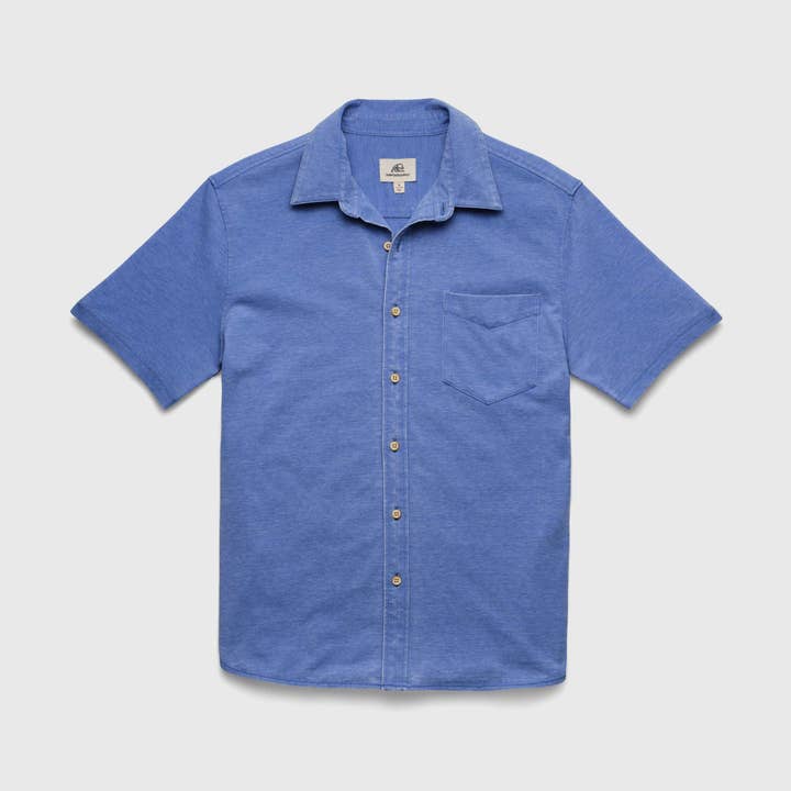 Tony Burnout Knit Shirt - Wedgewood Blue for wholesale by SURFSIDESUPPLY