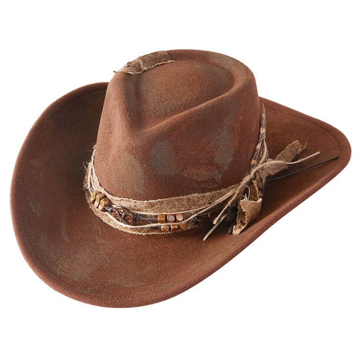 Hana - Wholesale Cowboy Hat - Women's - Rustic Cowgirl with Feather Fedora Hat2