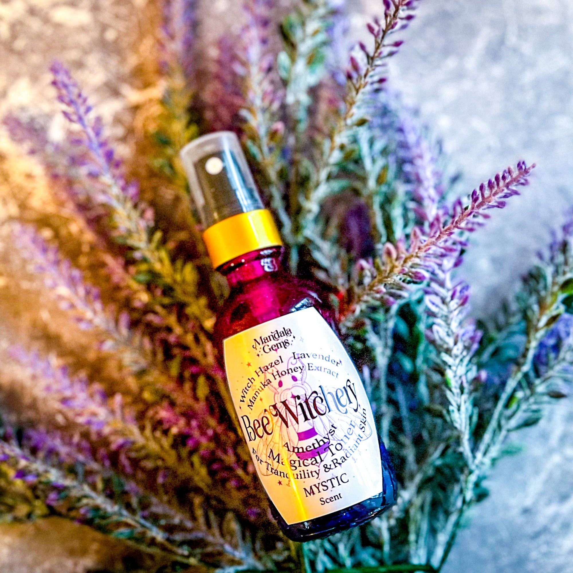 Mandala Gems - Wholesale Facial Toner - Beewitchery Mystic. Lavender Witch Hazel Toner with Amethyst3