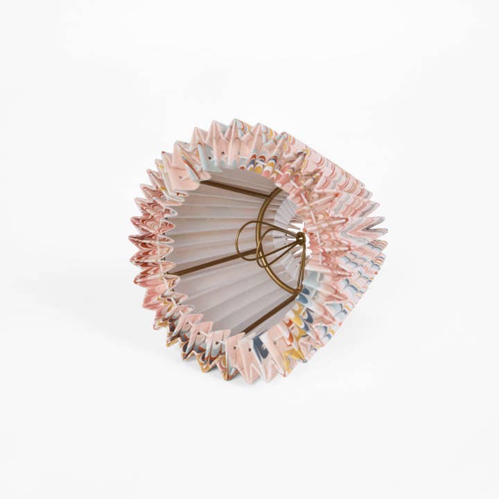 Craft Boat - Wholesale Lamp Shade - HAND MARBLED SMALL PLEATED LAMPSHADE - TWILIGHT MOUNTAIN2