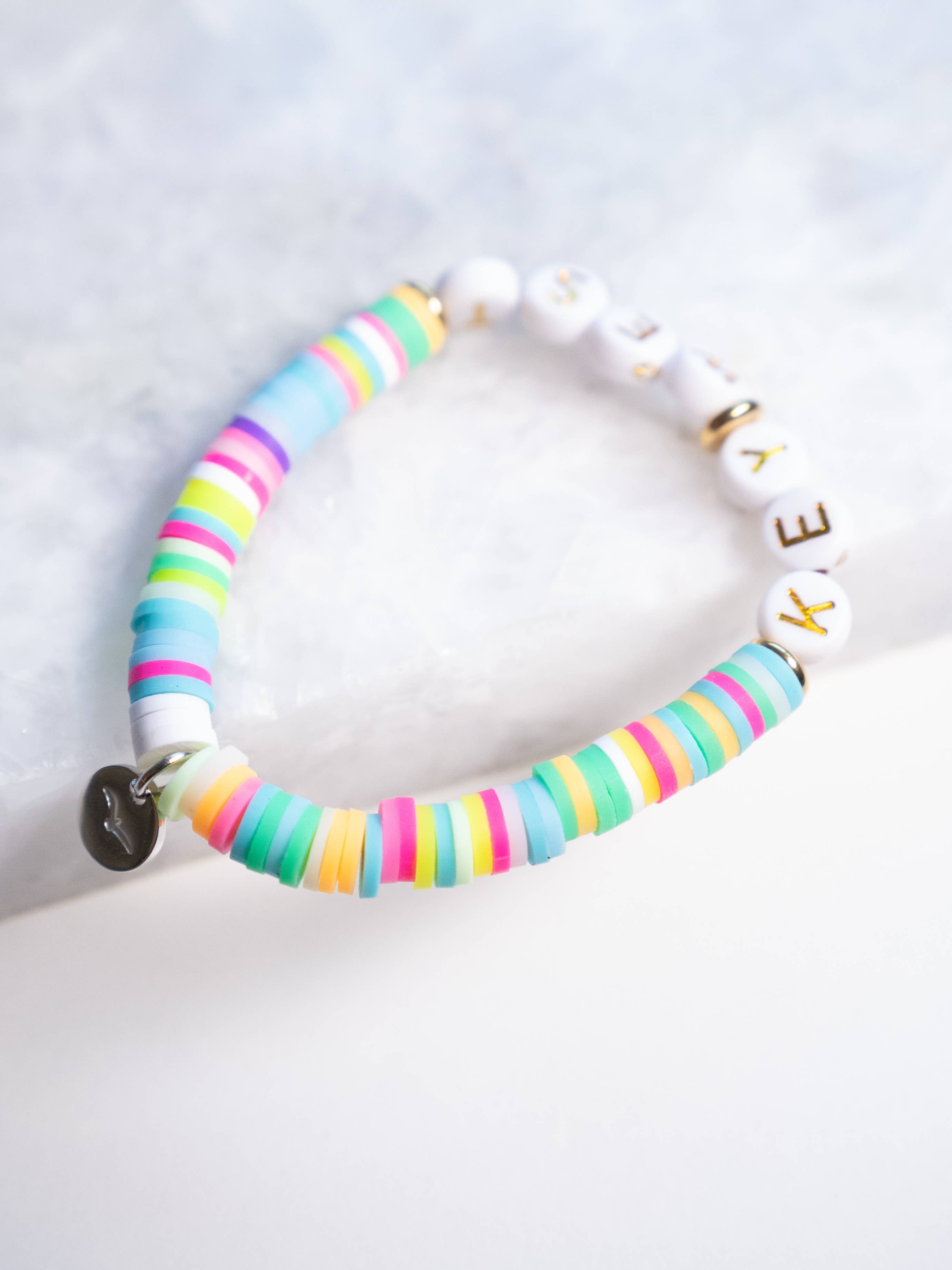 Haven - Wholesale Beaded Bracelet - Kids - Customizable Letter Bracelet - Polymer Clay - Kid Size2