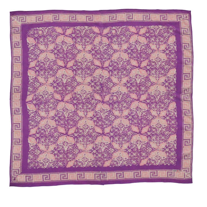 Large 39" Hand Dyed Batik Bandana, 100% Soft Cotton, Lavender Love for wholesale by Kasih Co-op