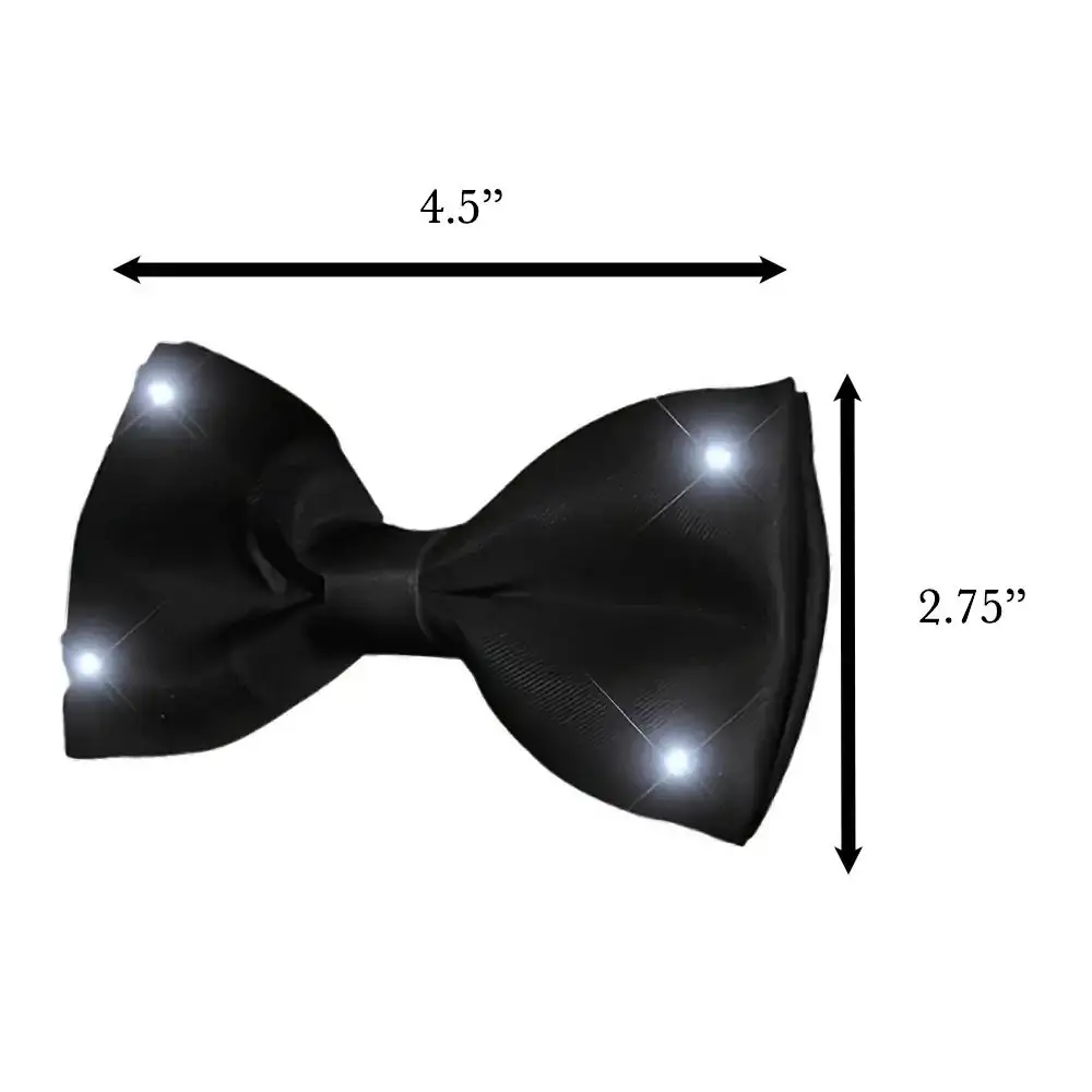 Blinkee.com, LLC – wholesale Bow Tie - Men’s – Black Bow Tie with White LED Lights3
