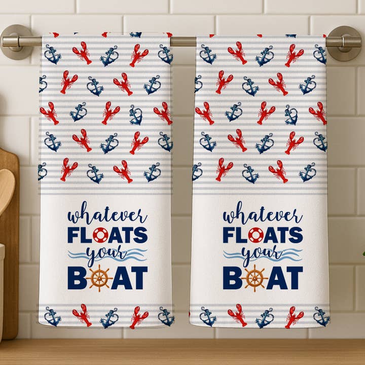 Floats Your Boat Katoenen Keukendoeken voor wholesale door Potter's Printing