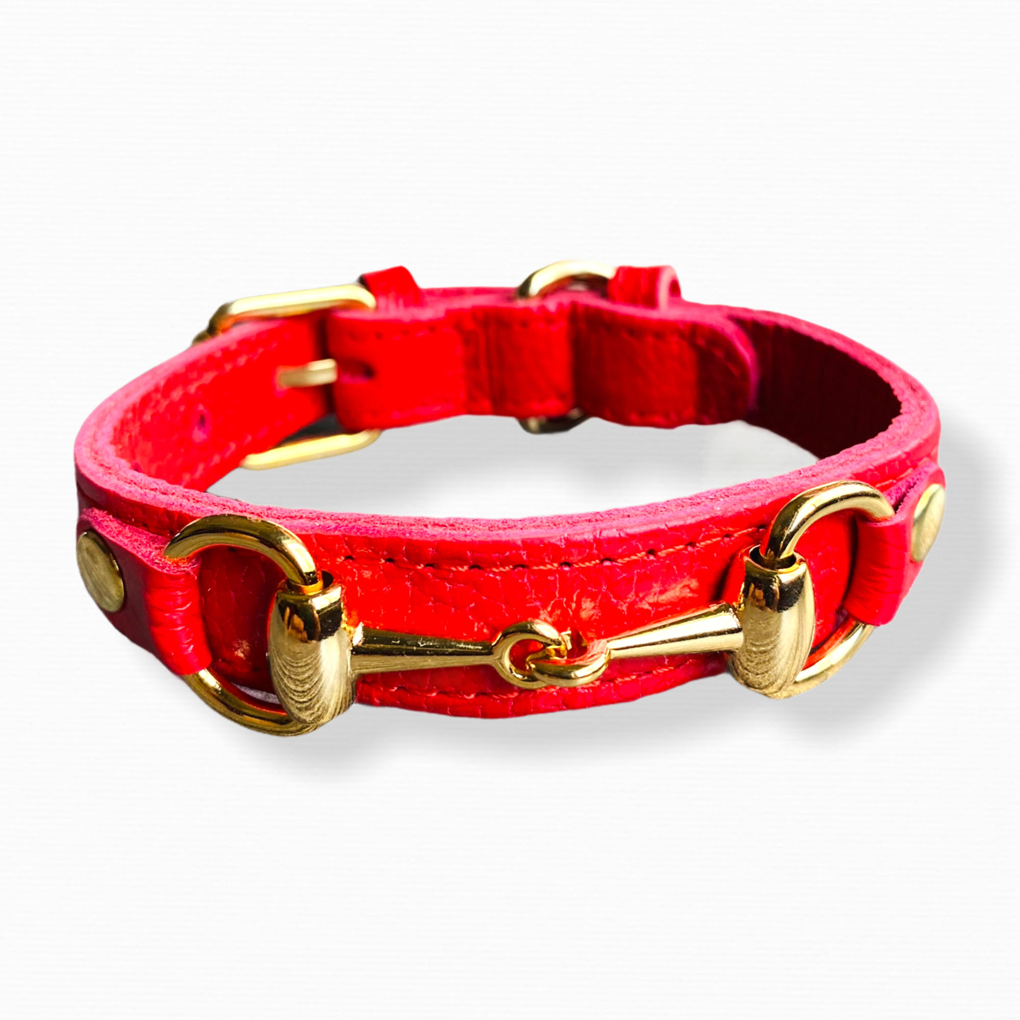 PupWiser - Wholesale Pet Collar - Dog - PRINCESS GRACE Handmade Leather Dog Collar (Maroon)2