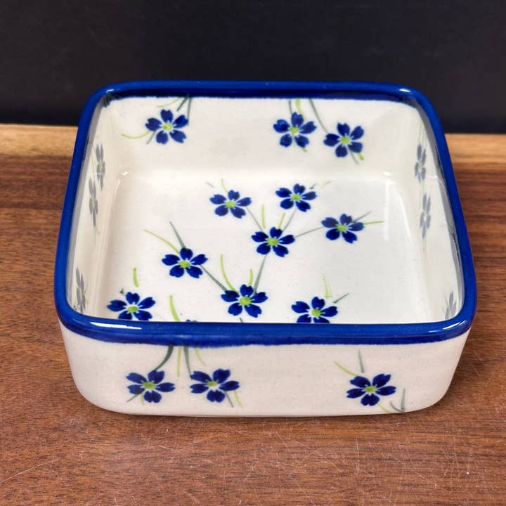 Ramekin, Square L - Lil Blossoms for wholesale by Music City Polish Pottery