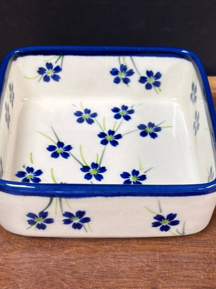 Ramekin, Square L - Lil Blossoms for wholesale by Music City Polish Pottery
