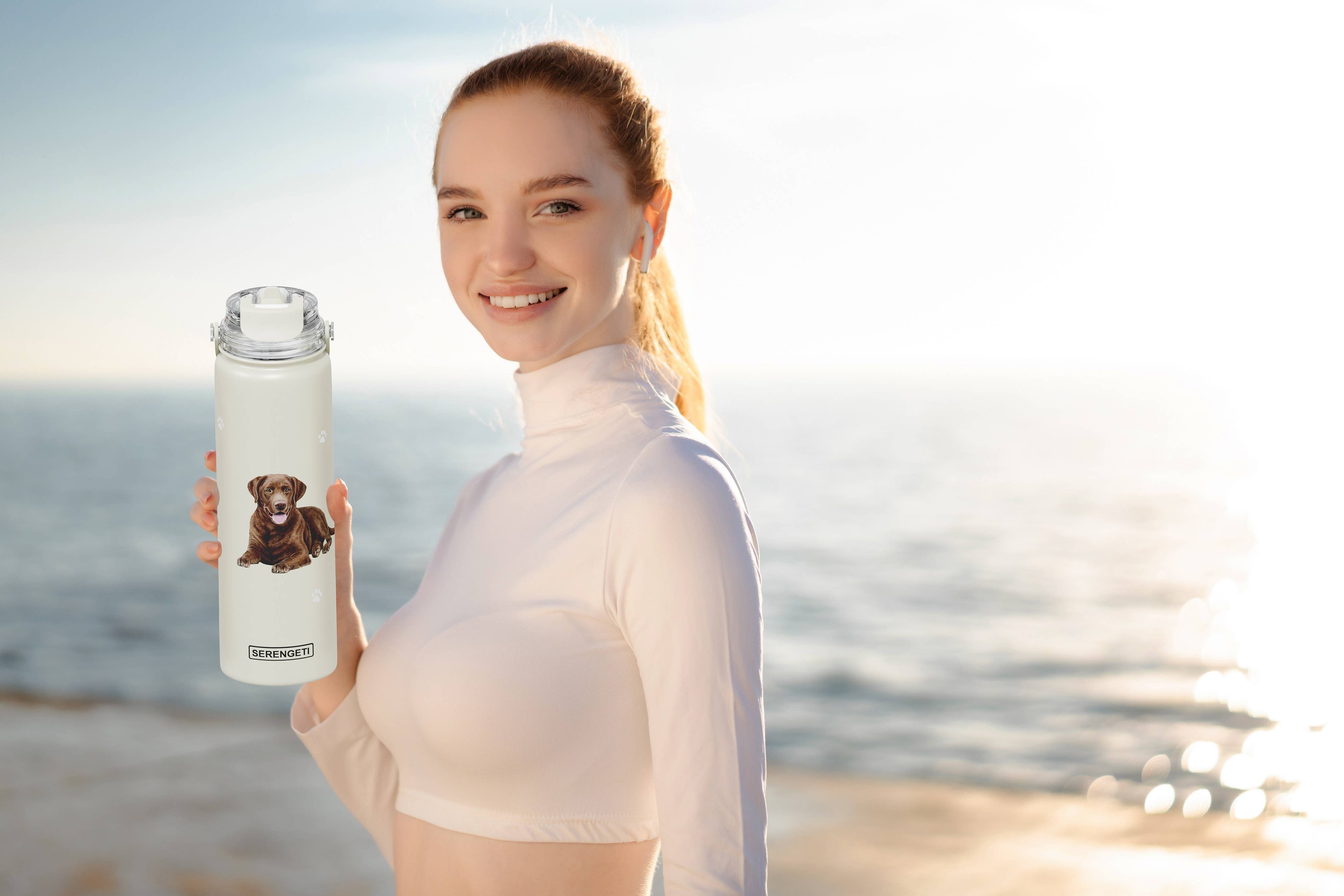 E&S Pets - Vente Bouteilles d'eau - Bouteille d'eau en acier inoxydable Labrador chocolat - 710 ml2