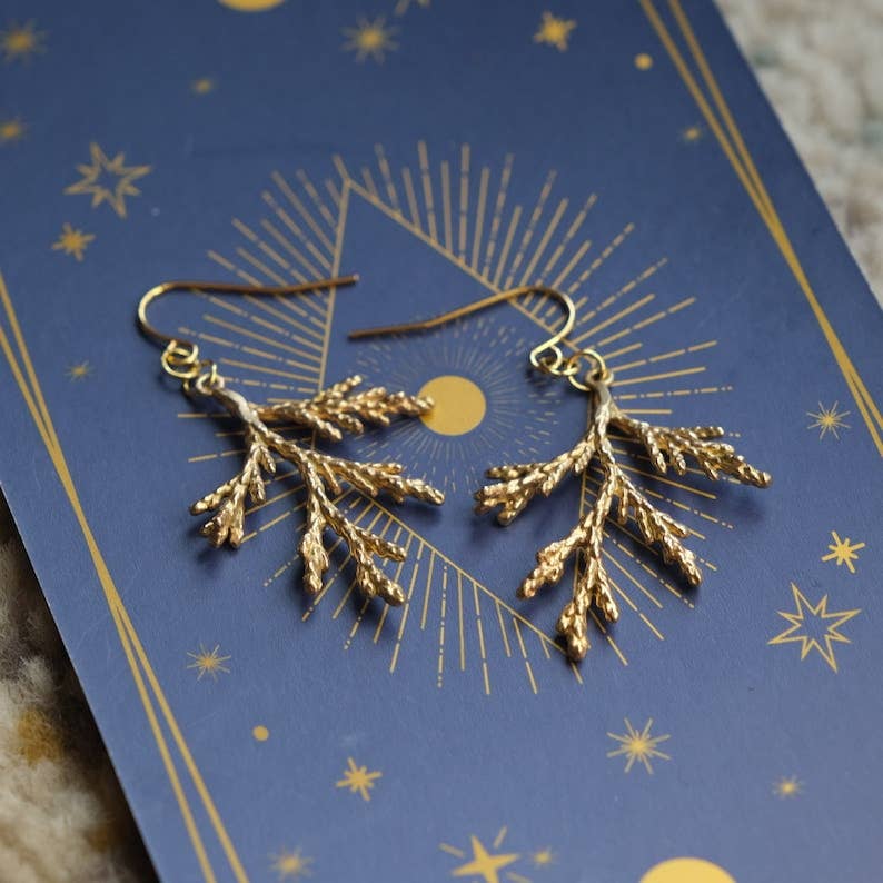 Muna Moth - Wholesale Dangle Earrings - Dainty Earthy Pine Earrings2