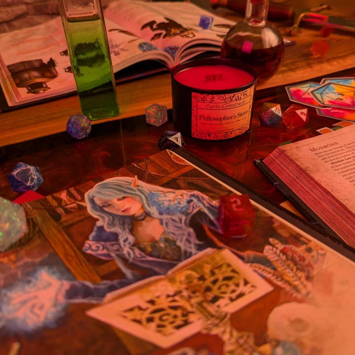 Curio Constructs - Wholesale Jar/Filled Candle - Philosopher's Stone | Fantasy Soy Wax Wood Wick Candle3