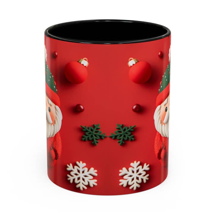 Sødt nisse‑mønster accent-krus | Juleferie snefnug for engroshandel hos Le Paperie Co