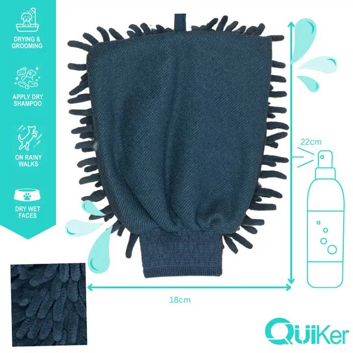 Quiker Pet Products - Wholesale Pet grooming aid – Dog - QuikDry Multi-Purpose Noodle Mitt -Dry Groom - 3 Pack Inner1
