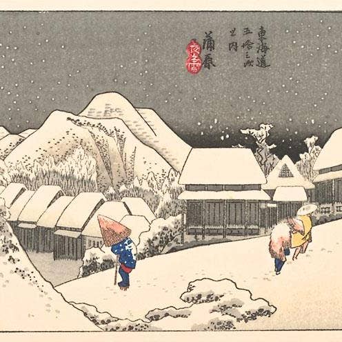 Art Print JN-239 Winter in Old Seaside Village for wholesale by Found Image Press