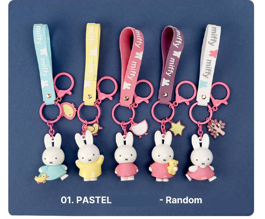 K-Wonderland – wholesale Keychain – Women's – Miffy Figure Keyring & Charm – Pastel & Fruits Random0