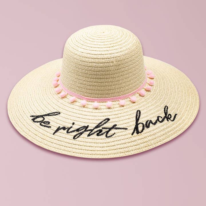 Be Right Back Beach Hat for wholesale by The Beachwaver Co.