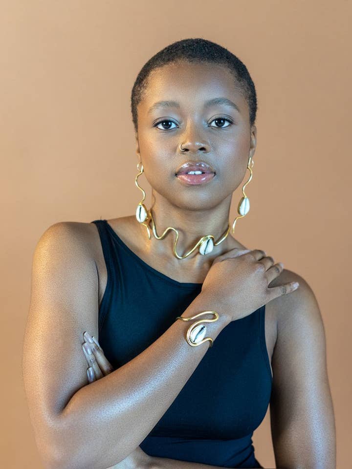 Wimbi cowrie chocker for wholesale by Dear Katiopae