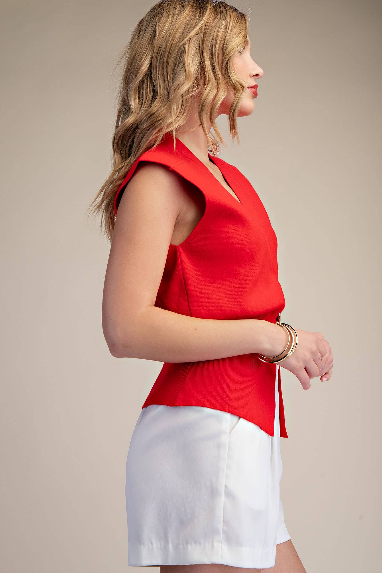 Glam - Wholesale Knit Top - Women's - Sleeveless V-Neck Knit Vest9