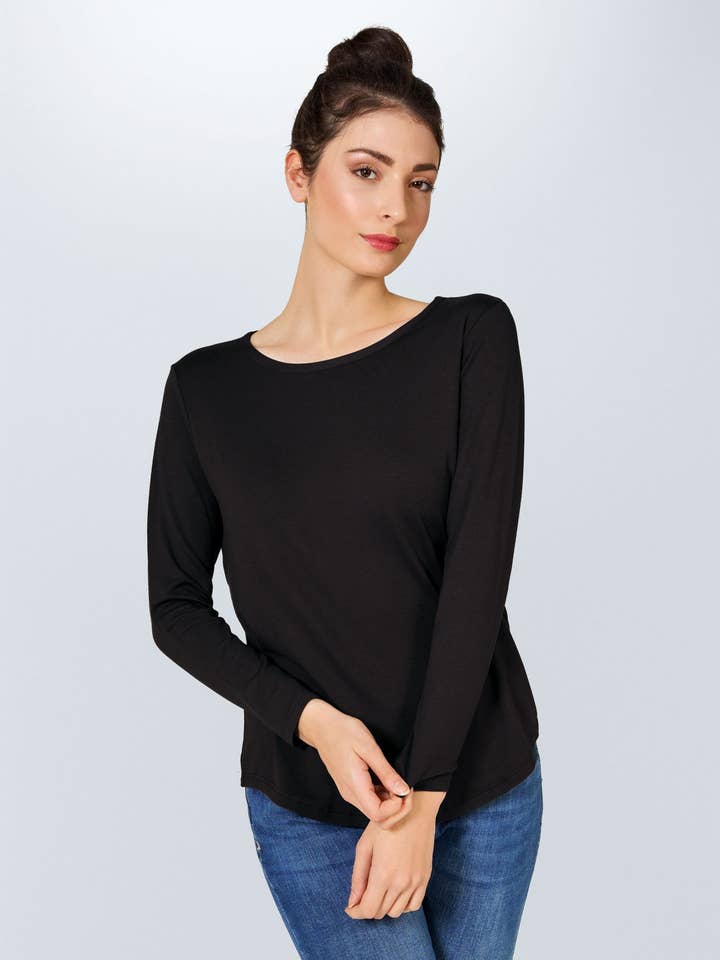 Langærmet Viskose T-shirt for engroshandel hos EGi Collections