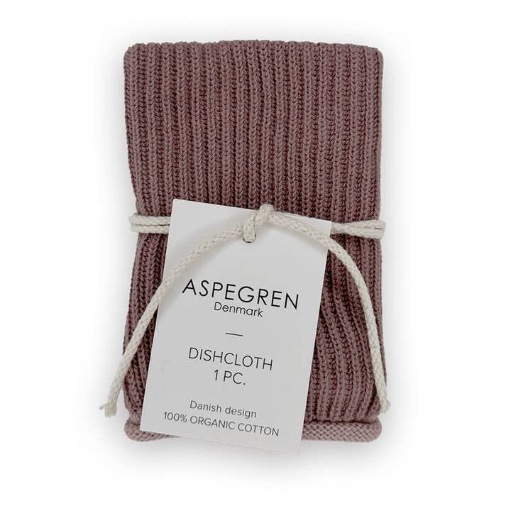Dishcloth - Organic Cotton - Knitted - Ripple - Elderberry for wholesale by Aspegren Denmark