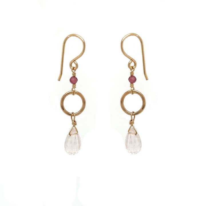Oregon Coast - Rose Quartz Drop Earring for wholesale by Vannucci