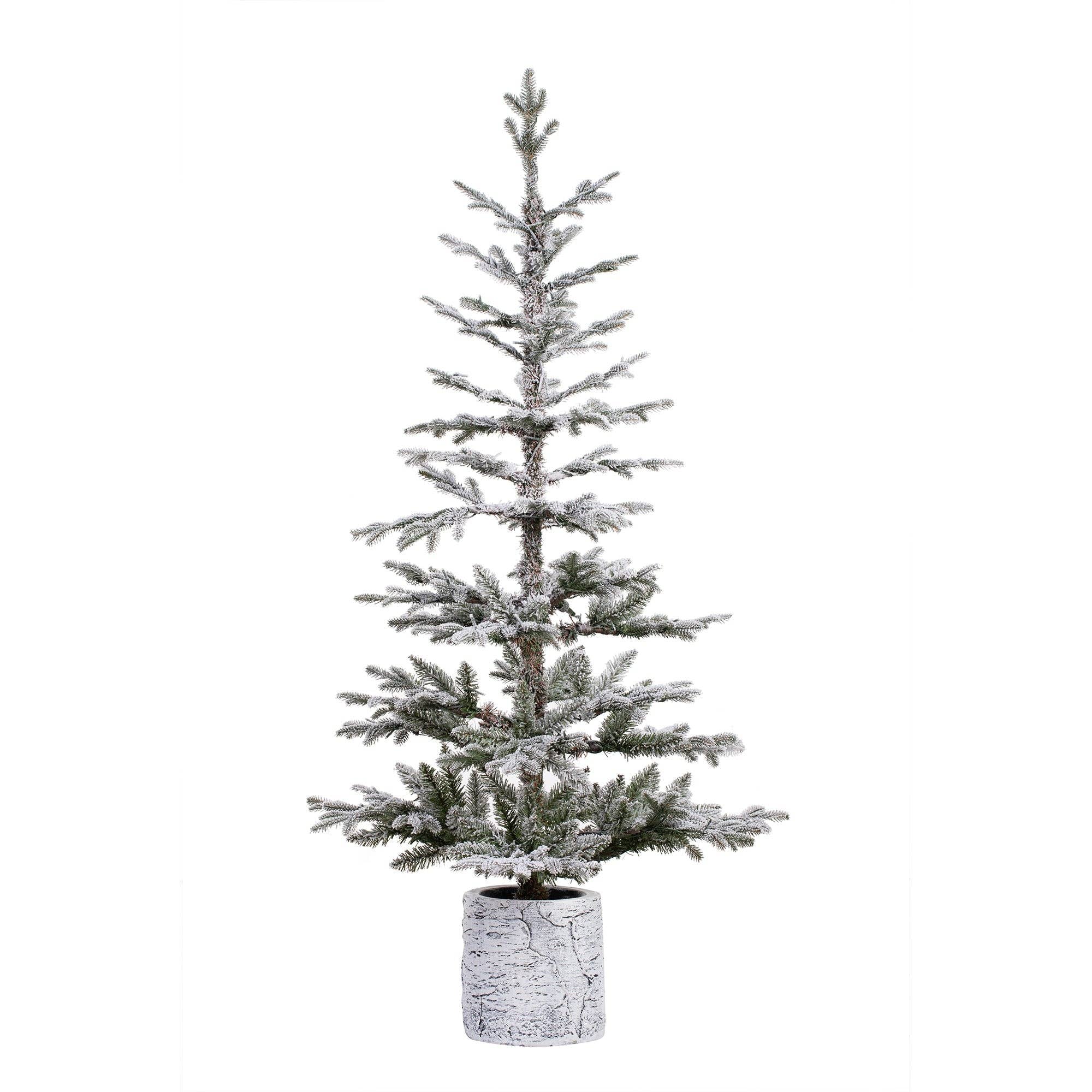 Haute Decor - Wholesale Artificial Christmas Tree - 5 Foot Prelit Flocked Timberland Fir Potted Christmas Tree1
