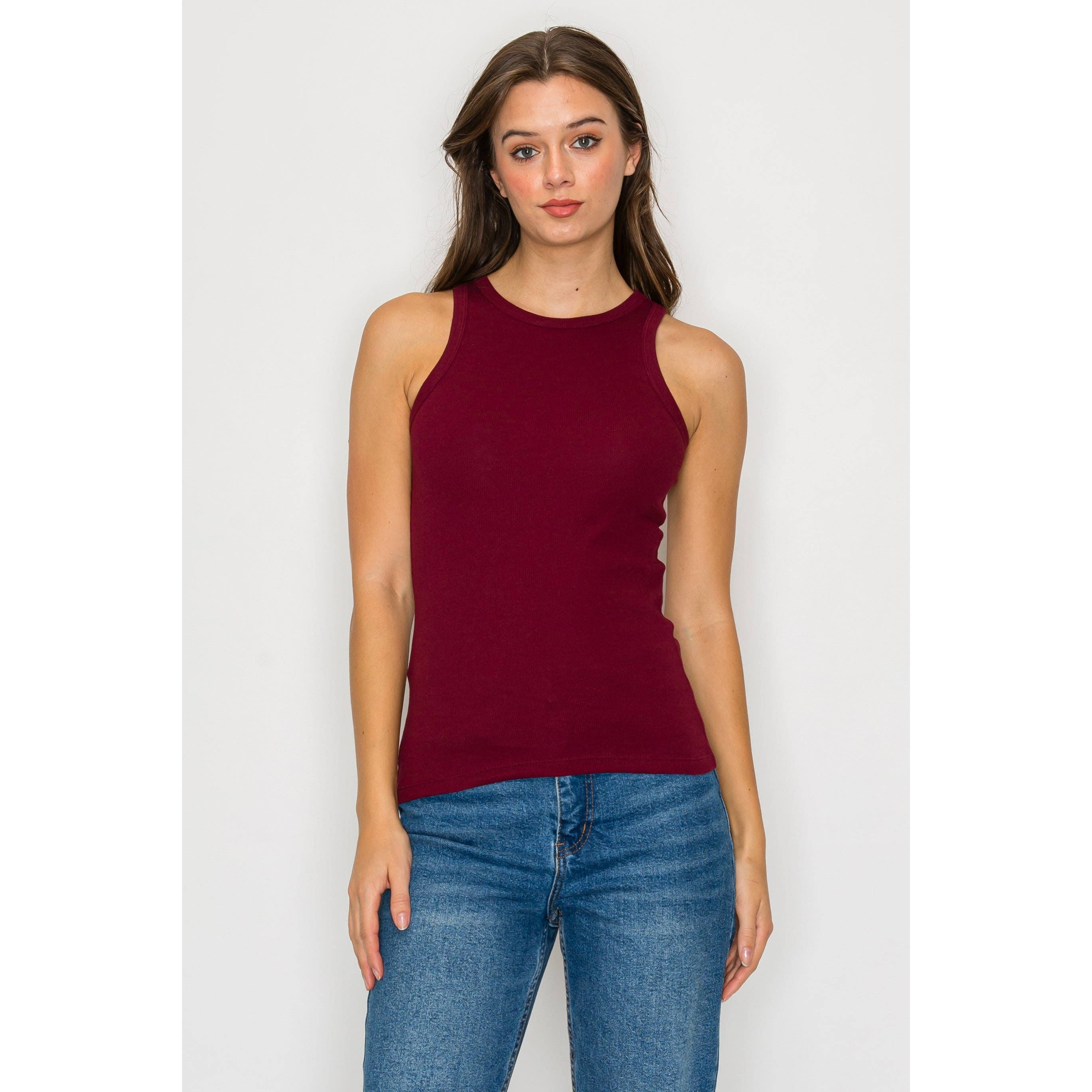 Timeless – wholesale Tank top – Women′s – High Neck Ribbed Tank Top4