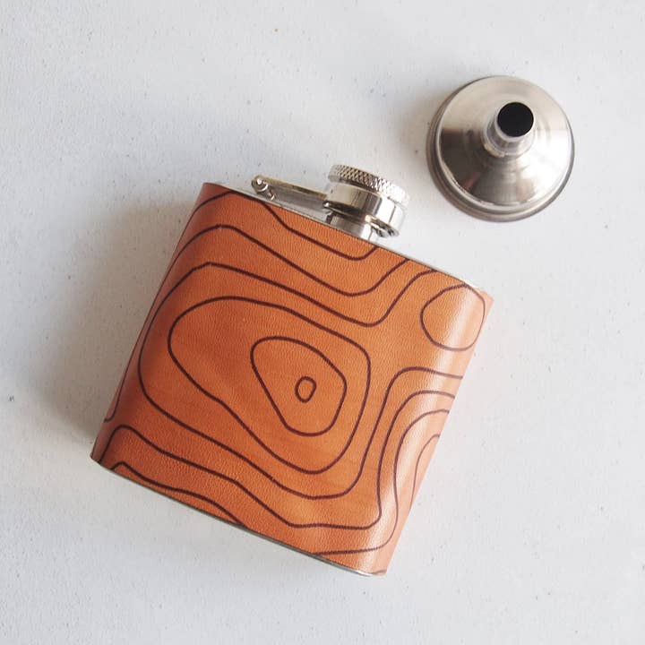 Scafell Pike Contours Hip Flask for wholesale by Hord