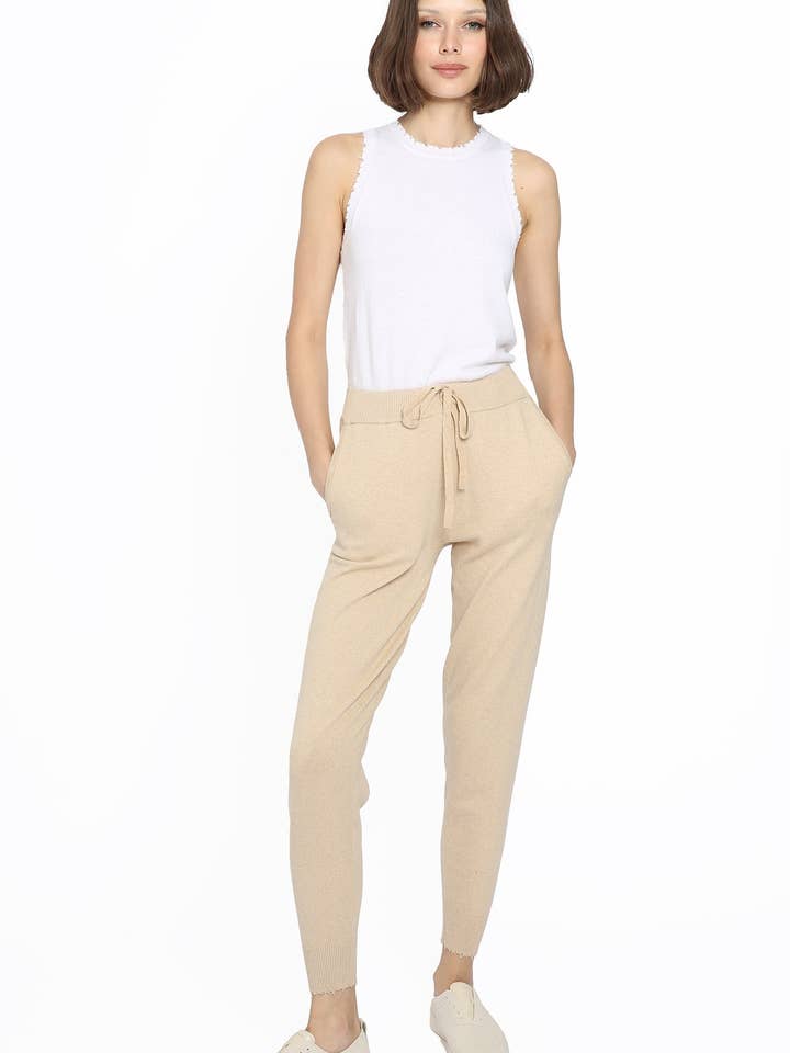 Cotton Cashmere Frayed Jogger for wholesale by Minnie Rose