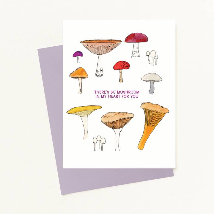 Champignons Colorés - Carte de Saint-Valentin - Jeu de Mots Alimentaire pour la vente par Sarah Wormann Art